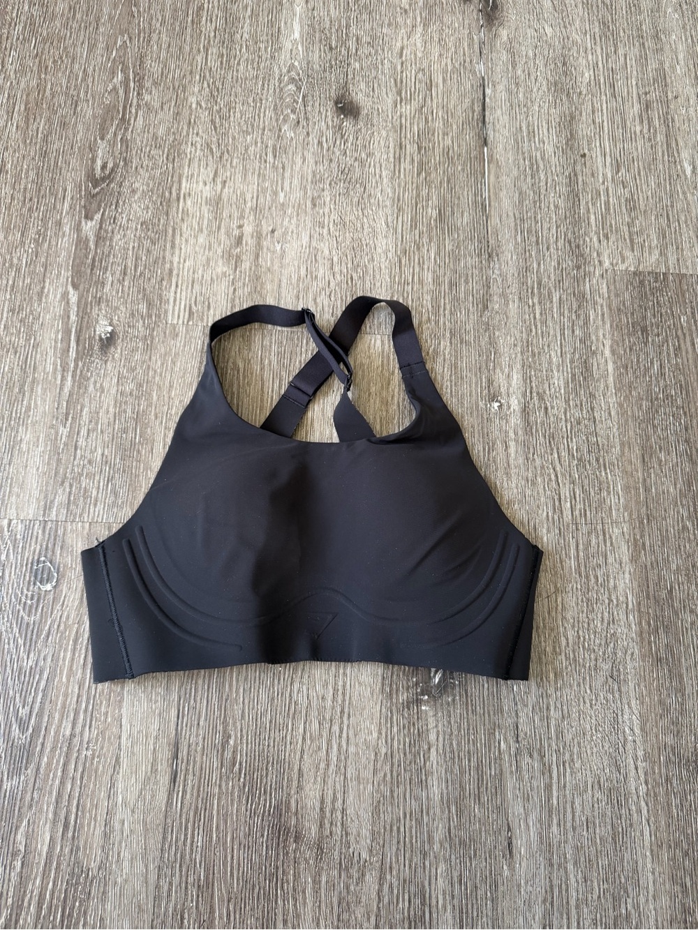 Gymshark Black High-Neck Padded Sports Bra with Crossback Straps